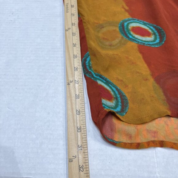 Zara Pareo Pants Womens L Semi Sheer Wrap Wide Leg Chiffon Aztec Boho Hippie - Picture 5 of 10